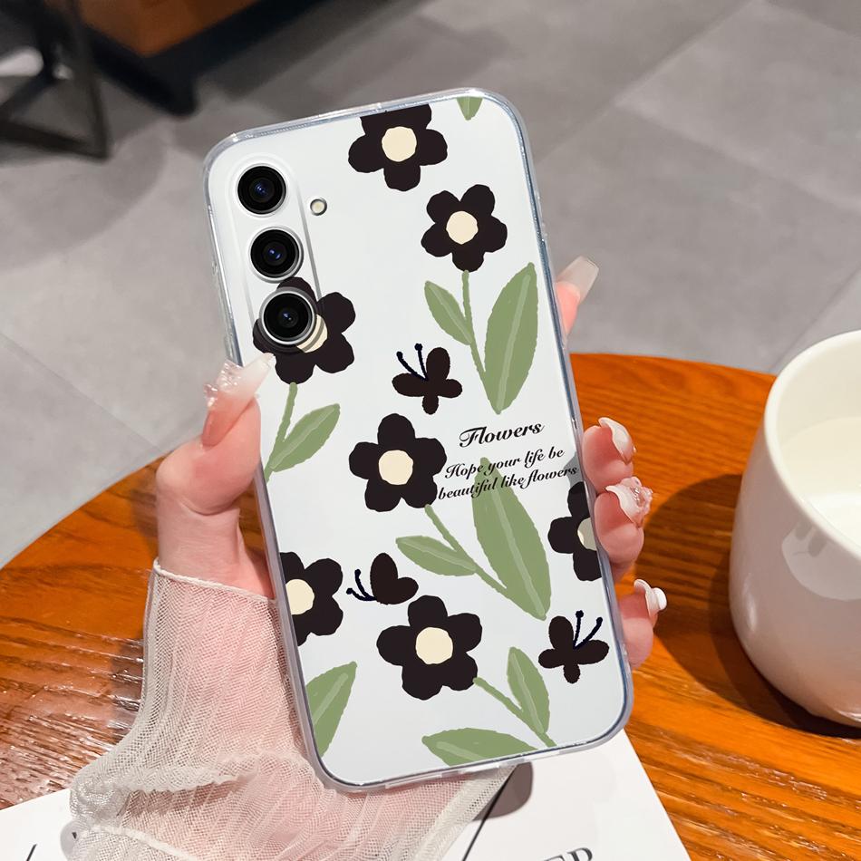 Чехол для телефона Samsung Galaxy S24 Plus Ultra Креативный Мягкий ТПУ Силикон Прозрачный Защита от падений Специальная задняя крышка Для Samsung S 24 Capa
