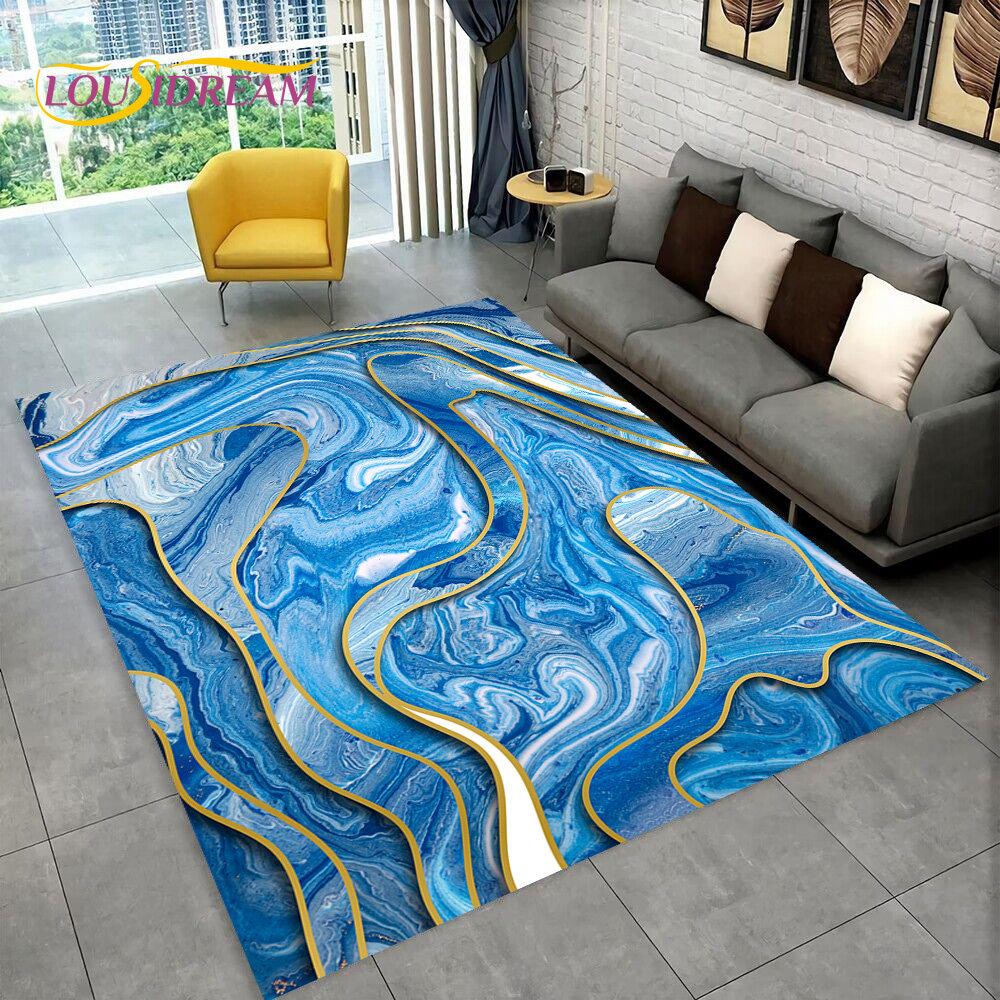 3D цвет золотого скандинавского мрамора, великолепный коврик, ковер для дома, гостиной, спальни, дивана, коврик для кухни, декор для кухни, нескользящий напольный коврик