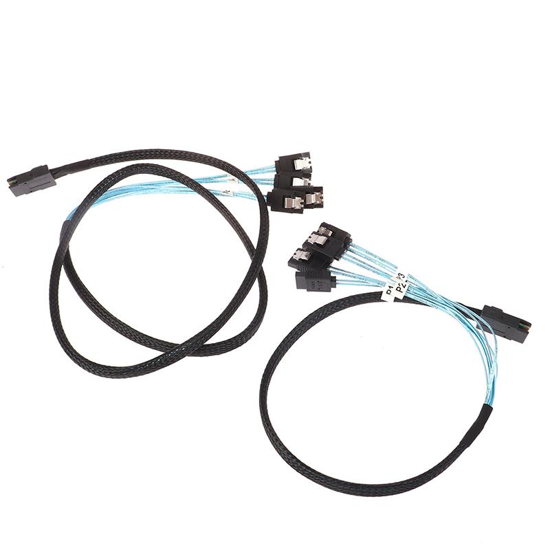 Sas Sata Cable Mini-Sas Sff-8087 To 4 Sata Cable Mini Sas 4I Sff8087 36P To 4 Sata 7P Cable 12Gbps 1/0.5M Hard Drive Data
