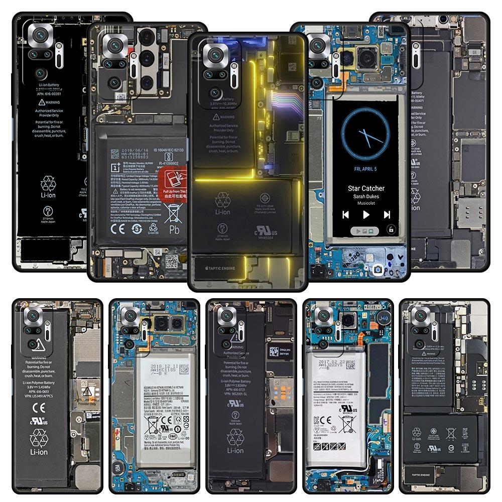 Main Circuit Board Pattern Phone Case Cover for Redmi 14C 10C Note 15 14 13 12 10 11 K40 Pro Plus 5G Soft TPU Shockproof Fundas