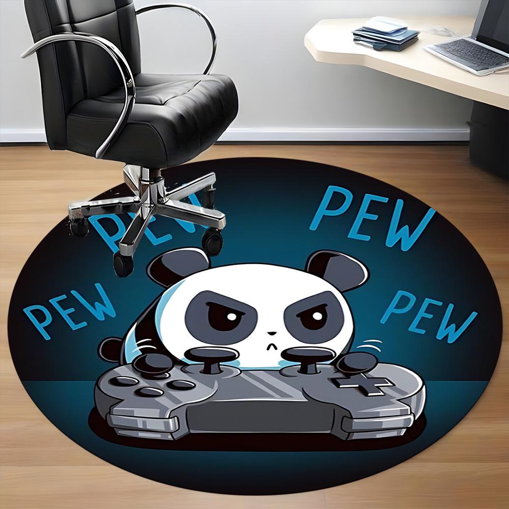 1 шт. Круглый ковер Panda Gaming для офиса и дома, коврик для помещений, подходит для офиса, под офисные стулья, спальни, гостиной, домашнего декора, декора комнаты