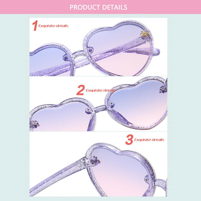 Детские солнцезащитные очки для детей, девочек и мальчиков, очки в форме сердца, мультипликационные солнцезащитные очки UV400, модные, милые, ручной работы