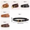 Simple Fashion Leather Belt Adjustable Solid Color Waistband Belt Metal Buckle Thin Decorative Belt Coat