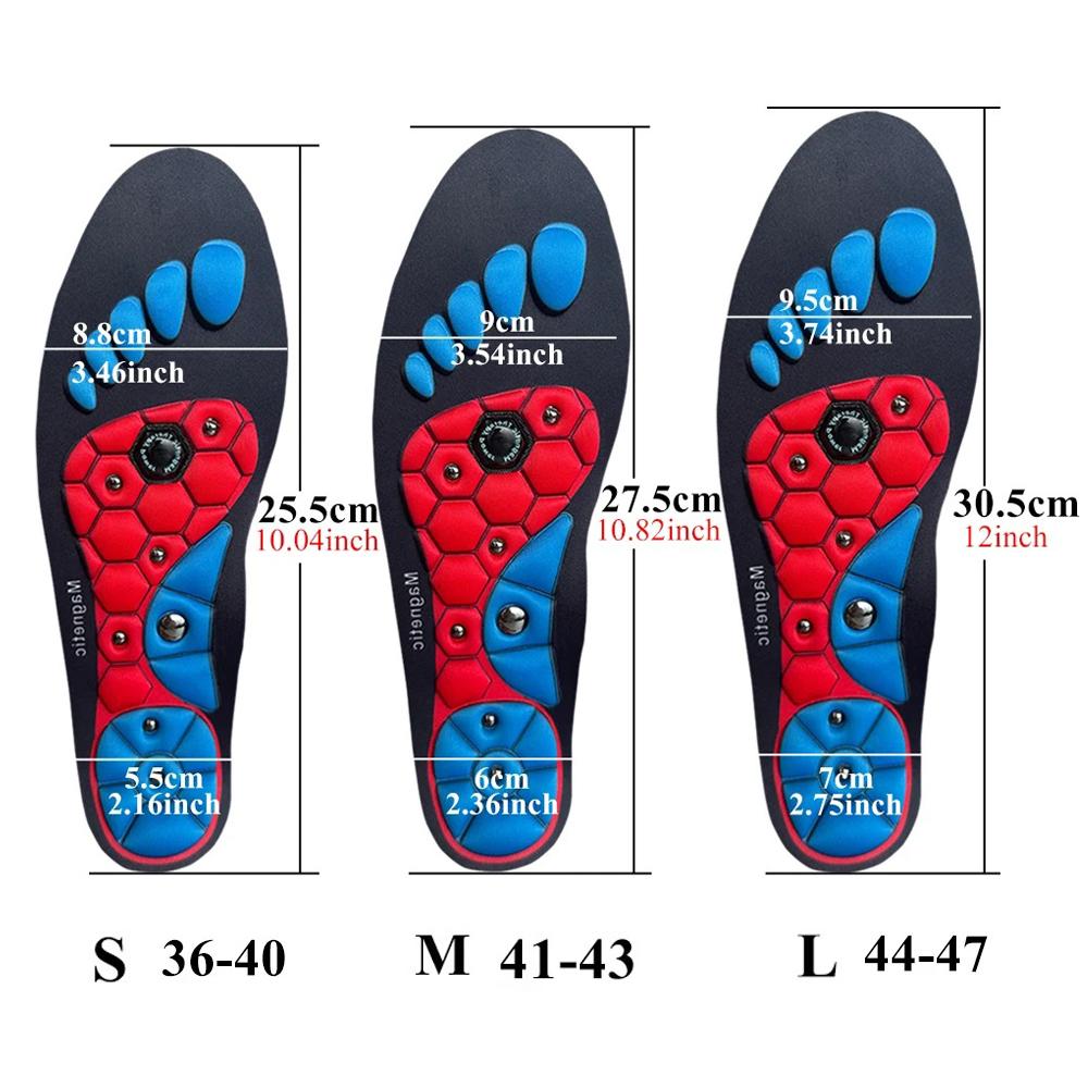 1 Pair Acupressures Insoles Magnetic Acupressure Insoles Foot Arch Support Promote Circulation Relieve Fatigue Orthopedi