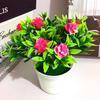 Realistic Floral Display Plastic Rose Artificial Flowers Mini Potted Plant Bonsai for Home Decoration 13cm*16cm