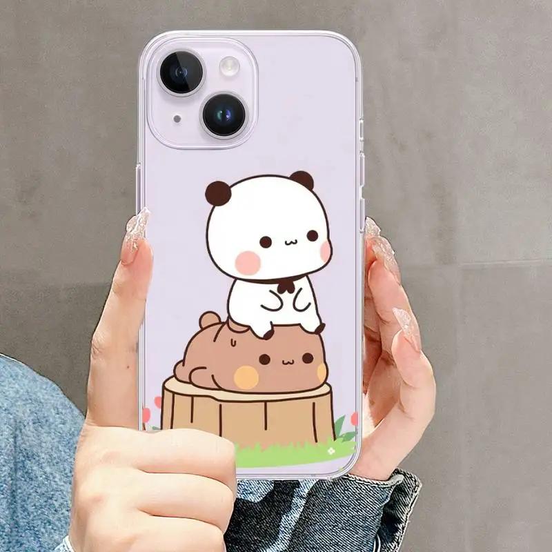 Милый чехол для телефона DUDU BUBU для iPhone Mini 11 12 13 14 15 XPlus Pro Max SE XR с прозрачным корпусом
