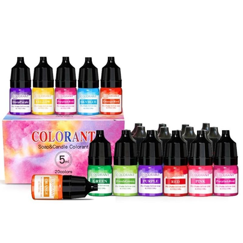 20 цветов, свечные красители, пигмент, ароматизированный жидкий краситель, пигмент, форма для свечи, мыло, окраска, ручная работа, смоляный пигмент