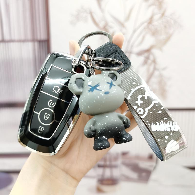 Чехол для ключей Lincoln Corsair & Navigator - Мультяшный дизайн для Aviator, MKZ, Continental, MKC, MKX