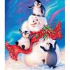 Painting 5d Diamond Snowman Full Round Drill Cartoon Christmas Cards Santa Claus Picture