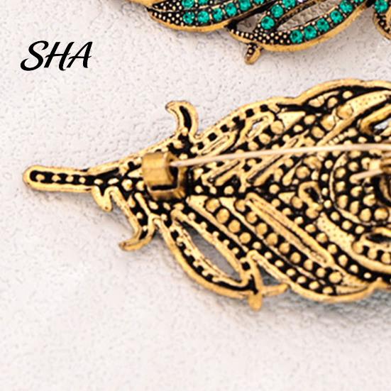 Retro Feather Jewelry Vintage Peacock Brooch, Faux Pearl Rhinstone Lapel Coats Decorative Pin Pin, Clothing Accessories for Wedding Party Prom