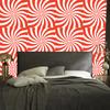 Hippie wallpaper background coral, red and white 50x1000