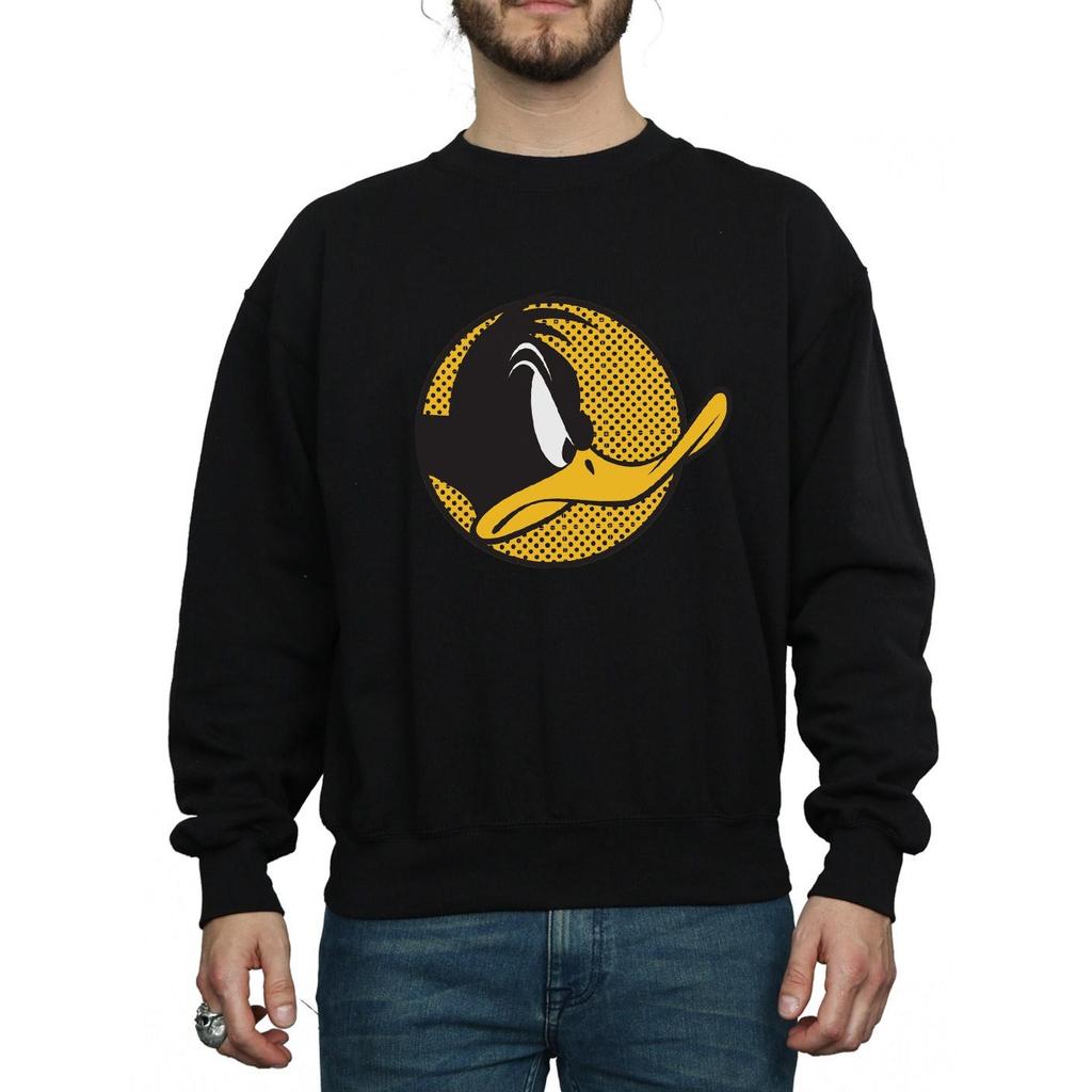 Looney Tunes Mens Daffy Duck Dotted Profile Sweatshirt