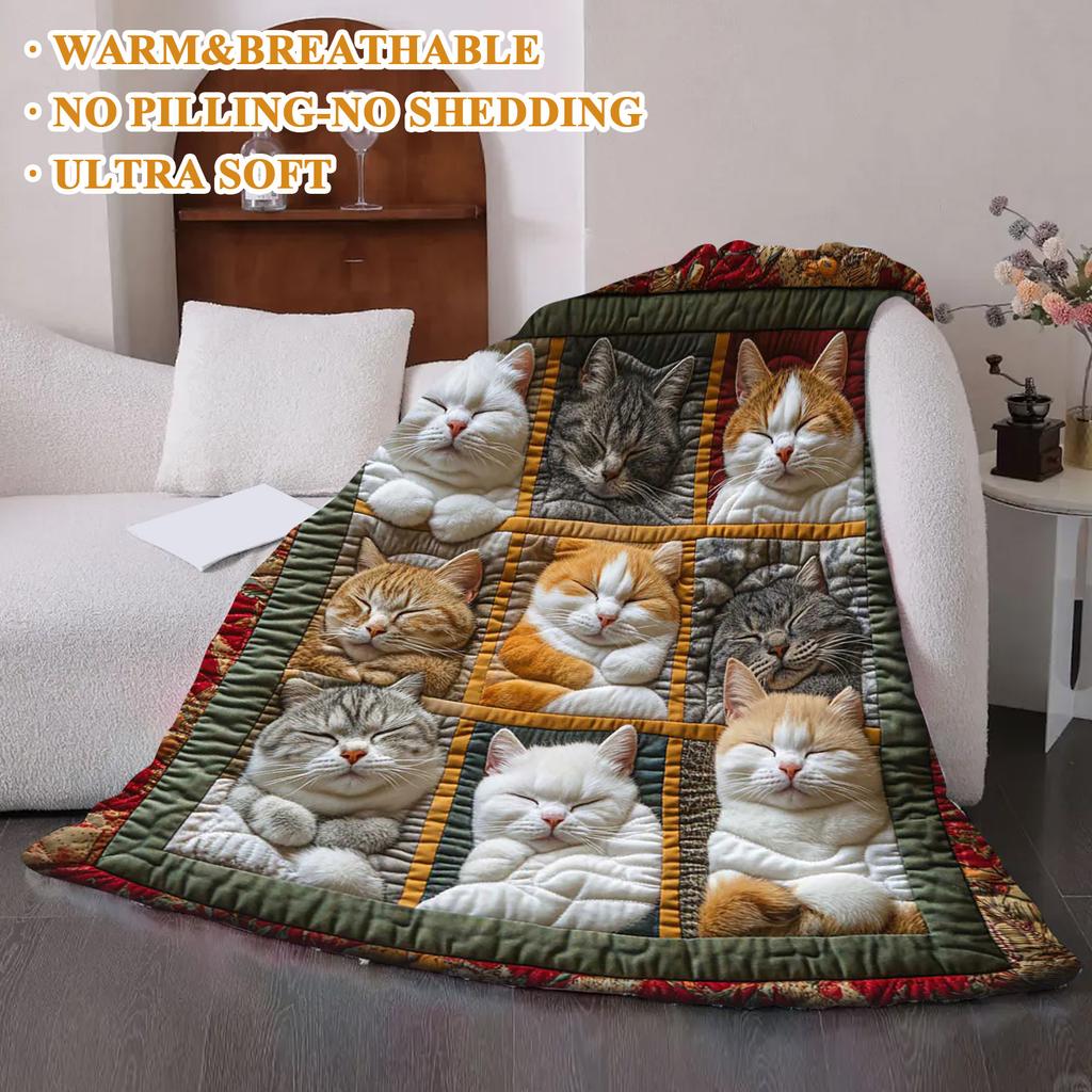 Cozy Flannel Throw Blanket For Winter, Warm Family Blankets, Soft Plush Fleece Blankets, Farm Animal Blanket For Couch Sofa Bed Cabin