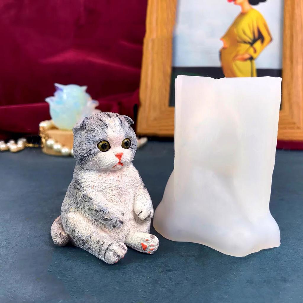 Животное Кошка Ароматическая свеча Силиконовая форма Ручная работа 3D Ароматическая свеча Эпоксидная форма Сделай сам Ремесло Женщина Девушка Форма для фондана