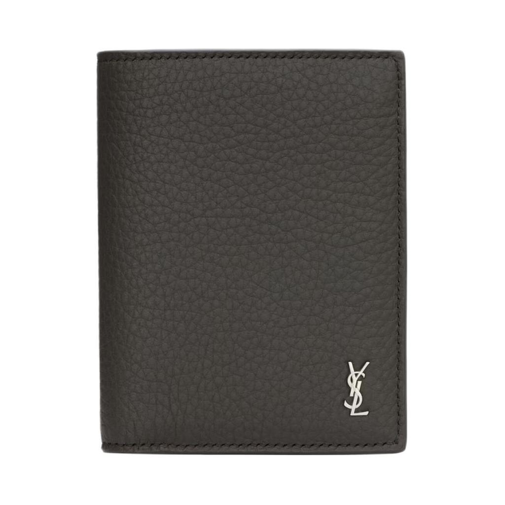Saint Laurent Ysl Cassandre Silver Logo Calfskin Wallet Men wallet Gray 847958-AAELP-1997