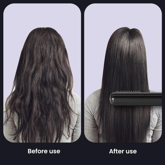 Cordless Hair Straightener Brush with 3 Temperature Settings Portable Mini Hair Straightening Comb Rechargeable Fast Heating Electric Hot Brush