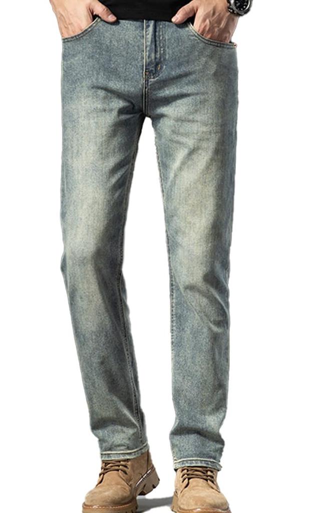 Spargel Stretch Slim Fit Denim Slightly Thin Men's Pants, Faded, (Size 38)