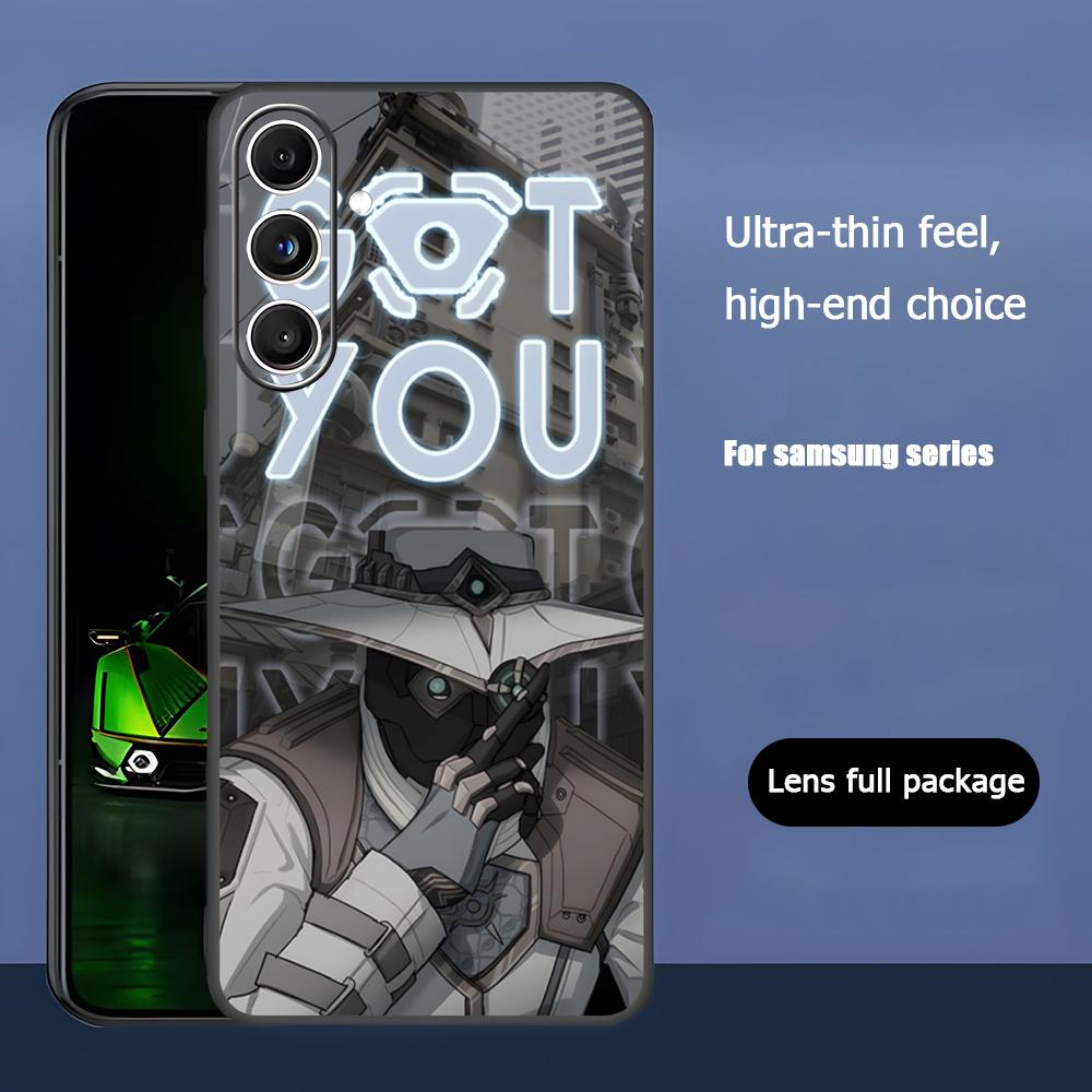 Горячий Чехол для телефона Valorant Cypher Для Samsung Galaxy S25 S24 S23 S22 S21 S20 Plus Ultra Note20 Мягкий Черный