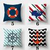 Наволочка в матросском стиле 45смX45см Квадратная наволочка для дивана Подушка на тему океана