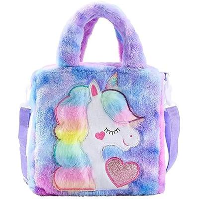 Сумка для малышей ADISA Unicorn, симпатичные школьные сумки через плечо для девочек (фиолетовый)