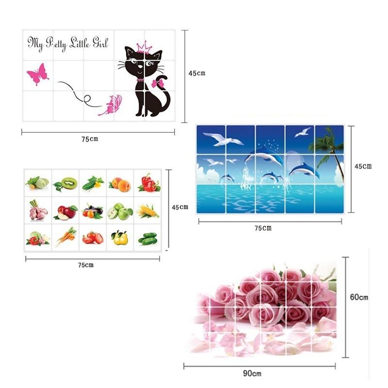 Водонепроницаемый анти-масляные пятна lecythus украшение для кухни стикер стены плитка наклейка