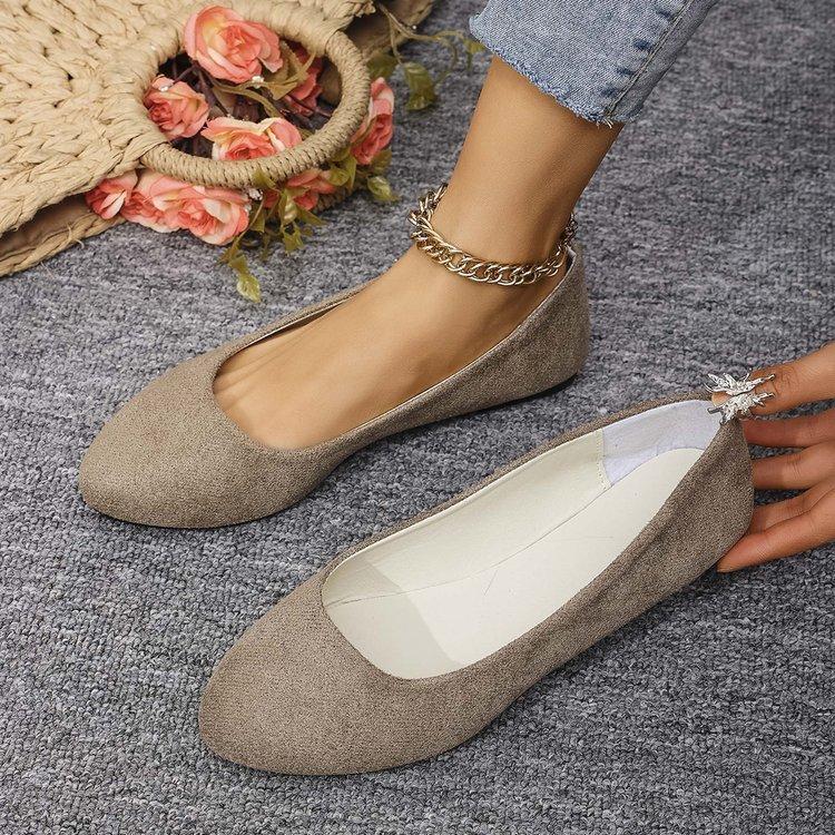 Блестки Небольшой носок Плоские однобортные туфли Мягкая подошва Удобные балетки Скуб Туфли
