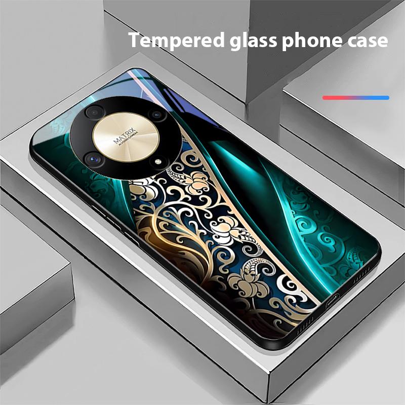 Jinmai Красно-фиолетовый Для Honor Magic 6 50 70 90 Lite X7b 200 Pro Nova 10 Nova 5T X6 P30 Pura 70 Ultra Чехол для телефона из закаленного стекла