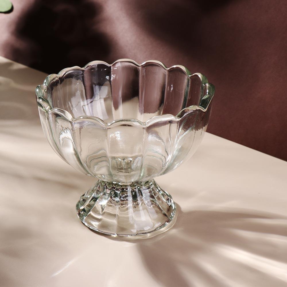 Миска для мороженого в форме цветка, прозрачные стаканчики для пудинга, салатница, коктейльный бокал для холодного напитка