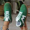 Fashion Women's Lightweight and Comfortable Sneakers Striped Lace-Up Casual Breathable Green Sports Shoes Plus Size