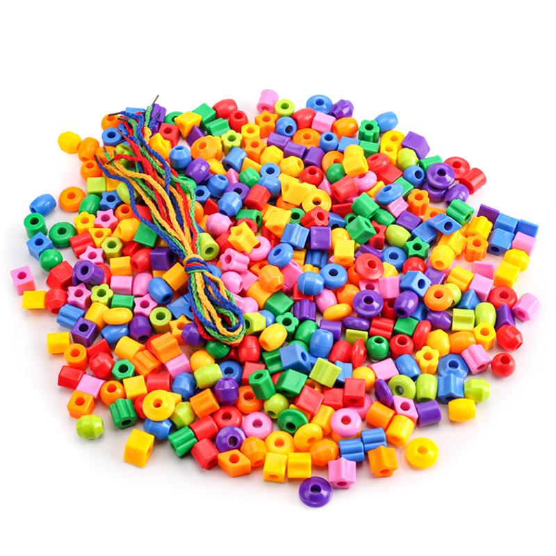 Rainbow Lacing Beads for Toddlers Color and Shape Sorter Fine Motor Skills Early Learning Montessori Toys for Preschool Kids