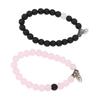 1 Pair Couple Bracelets Alloy Glass Beads Connection Heart Matching Beaded Bracelet