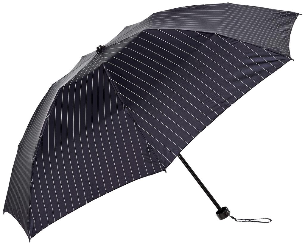 Folding Umbrella DUNAMIS Striped Umbrella Simple Gentleman Umbrella 10482 Navy Blue Rib 55cm [Moonbat] Men's Length Approx.