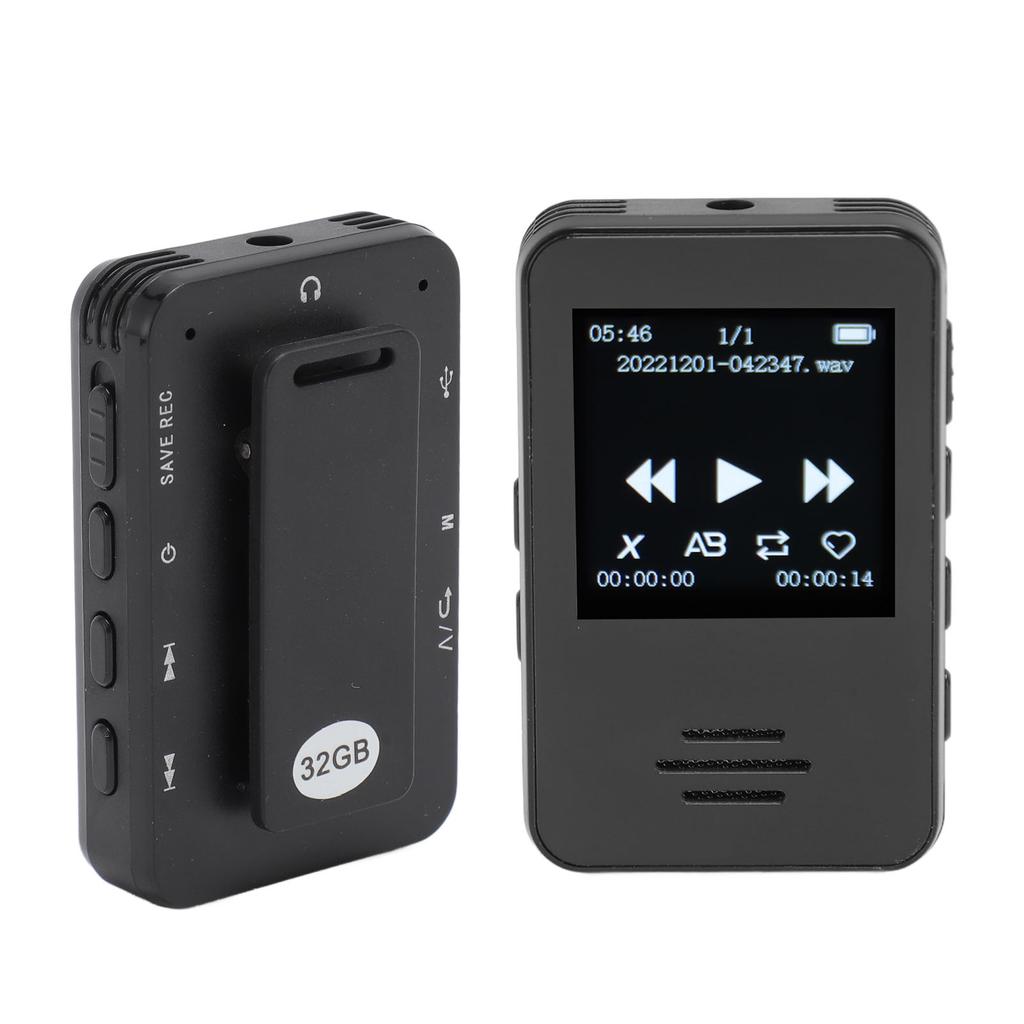 32 ГБ 1,33-дюймовый цифровой диктофон IPS высокой четкости Портативный диктофон Bluetooth5.2 для