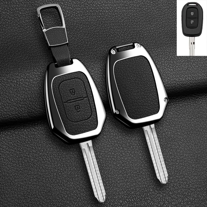 Для Renault Kwid Traffic Symbol Для Dacia Sandero Logan Duster - Чехол-брелок для ключа автомобиля из цинкового сплава и кожи Автоаксессуары