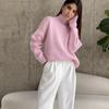Winter Women's Versatile Solid Color Sweater Temperament Warm Women's High Neck Sweater Knitted Laydown Shirt