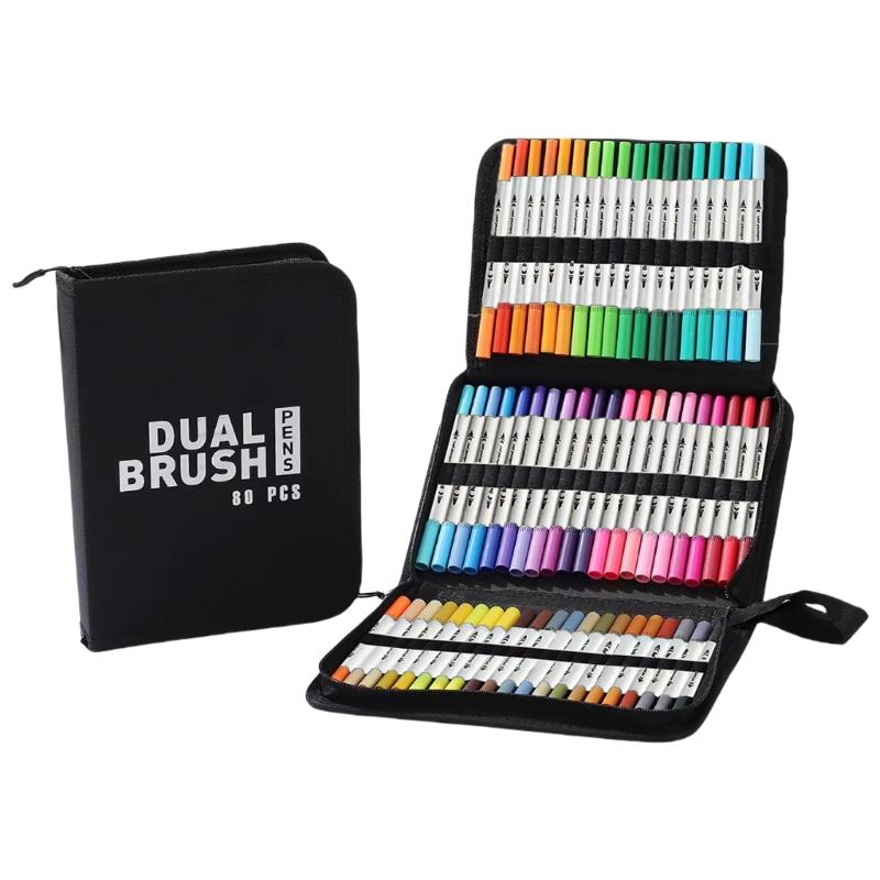 60/72/80/100 Цветов Акриловая Ручка Акриловый Маркер Ручка для Рисования Двойной Наконечник Кисть для Поделок Росписи Камней Стекла