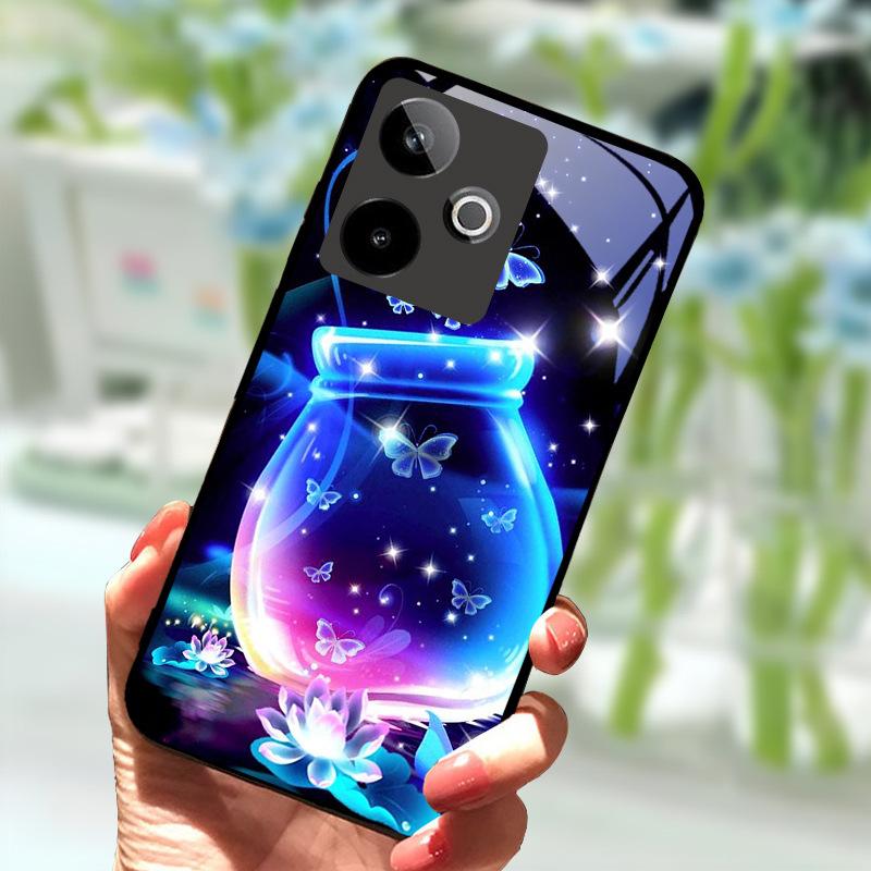 Чехол для Realme GT7 5G Новый модный чехол-бампер из закаленного стекла Жесткий ПК чехол для телефона для Realme GT 7 Fundas Ударопрочный корпус