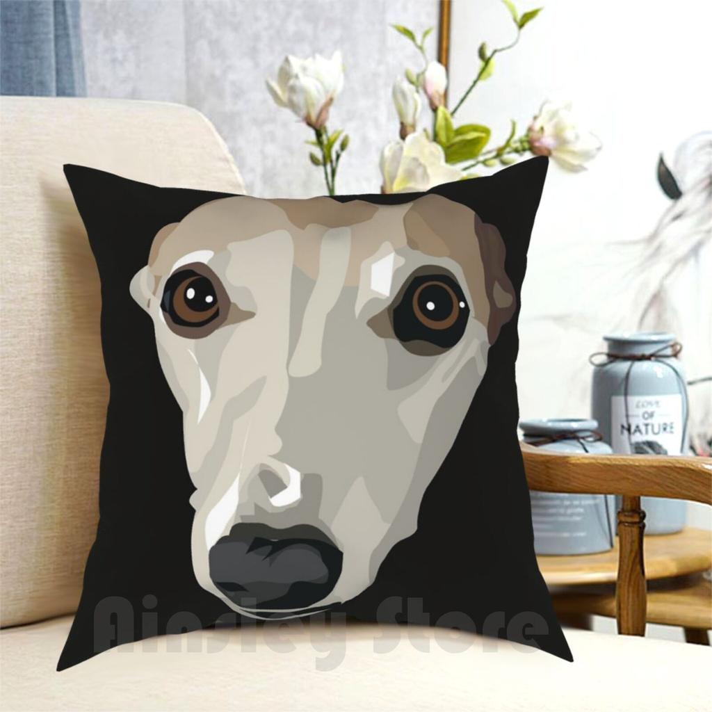 Fawn Whippet Pillow Case Printed Home Soft DIY Pillow Cover Whippet Hound Greyhound Milgi