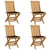 VidaXL Set of 4 Garden Chairs with Cushions, Patio Seats, Dining Chairs, Outdoor Patio Furniture, 3062575