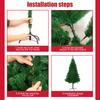 Складная рождественская елка с несколькими украшениями для детей, для внутреннего и наружного украшения для рождественской вечеринки, сада, дома, легко собирается