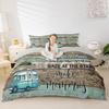 Camping Rules Duvet Cover Camper Bedding Set Twin Size for Kids Child,Rustic Cabin Camping Comforter Cover Set Farmhouse Style Camping Decor