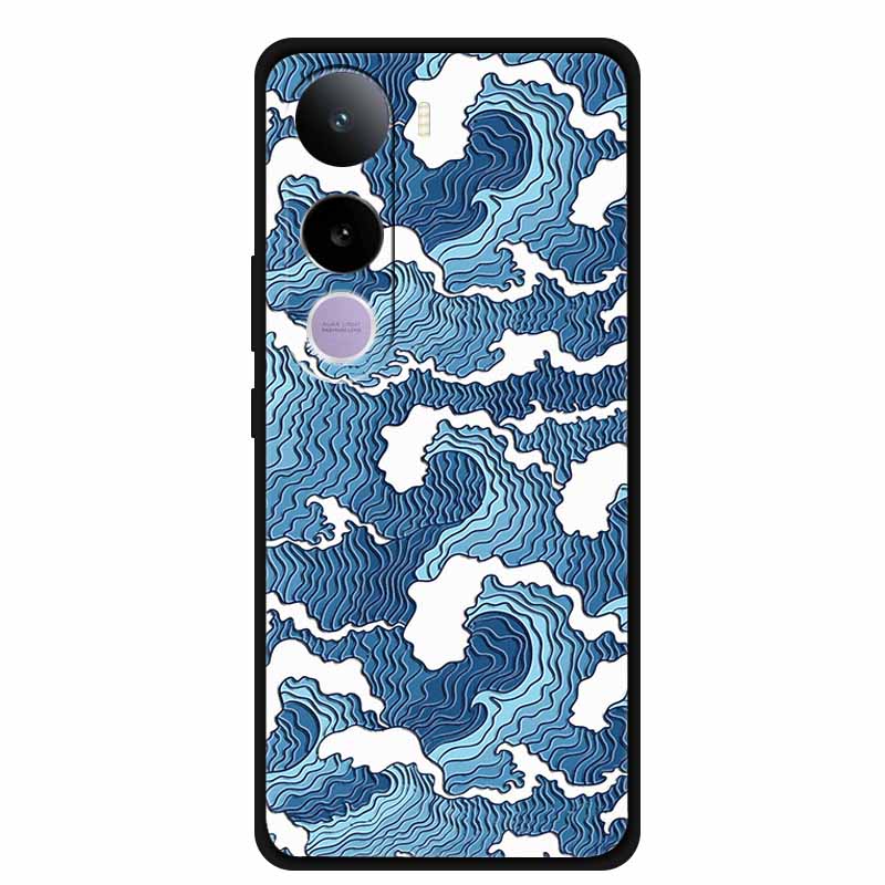 3D Тисненый Чехол Для Телефона Vivo Y400 Pro 5G Чехол Для Телефона Цветы Черный Силикон Мягкая Задняя Крышка Coque Для Vivo Y400 4G 5G Чехол Y 400 Pro
