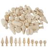 30/40Pcs Unfinished Wooden Trees DIY Paint Color Crafts Christmas Tree Decor Unfinished Wood Mushroom Painting Toy Xmas Gifts