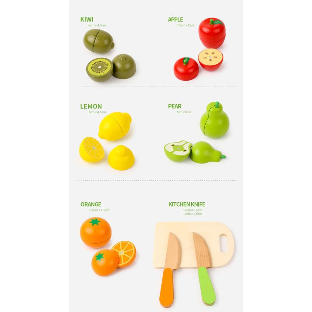 Wooden Toy Cutting Fruit Vegetables Food Pretend Play Simulation Kitchen Role Play Early Education Toys for Children Kids