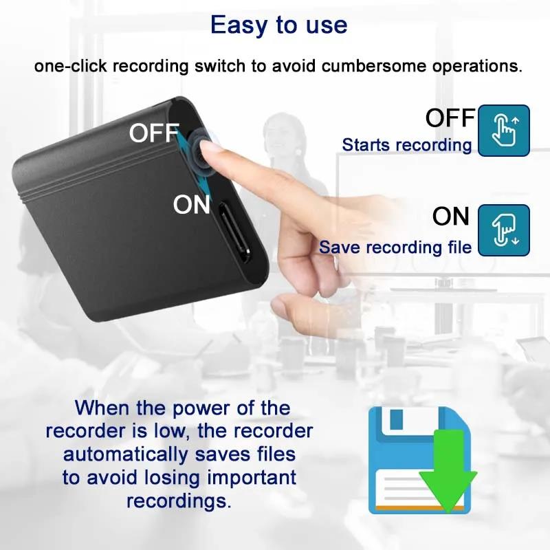 Mini Voice Activated Recorder OTG Mobile Phone Connection Small Digital Audio Device Sound Recording Micro Dictaphone Magnet 6
