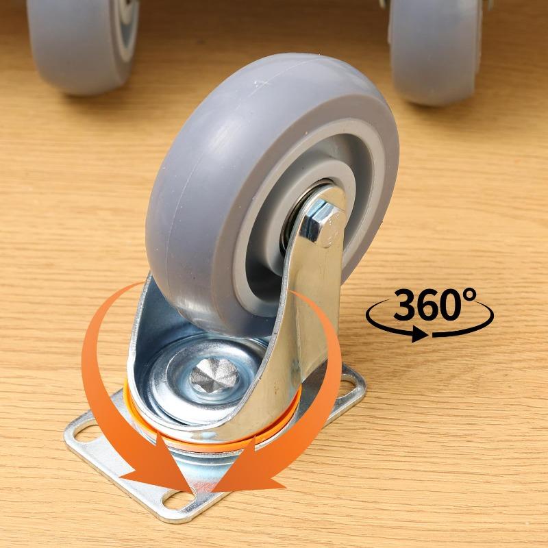 4/6Inch Heavy Duty Caster Wheels Swivel Rubber Casters Furniture Trolley Cart Universal Pulley 360 Degree Silent Rotation Wheels