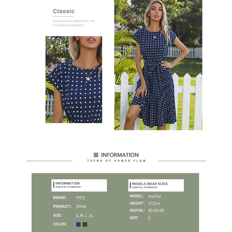 YYFS 8 цветов женское летнее осеннее модное длинное платье с коротким рукавом и круглым вырезом повседневные платья