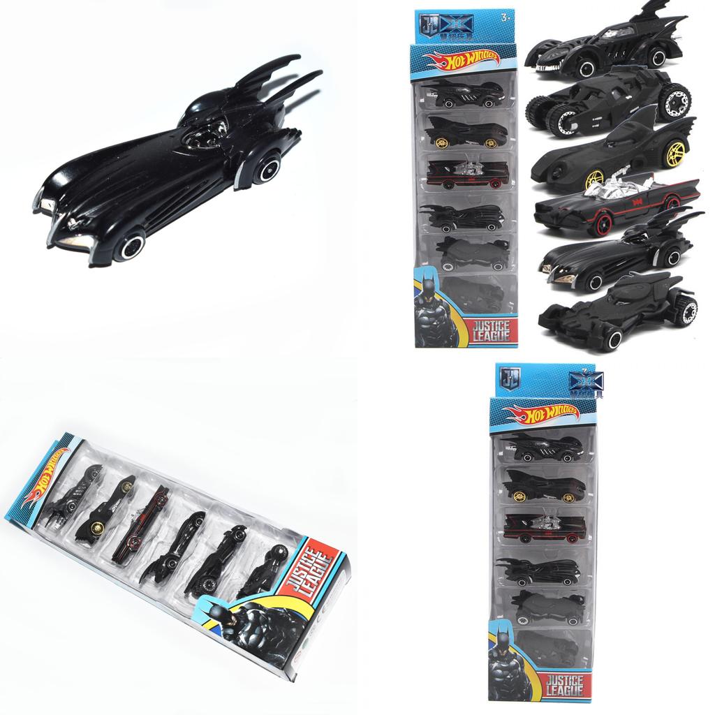 Классический набор из 6 литых машинок Hot Wheels Dc Comics Batman Batmobile для детей и взрослых
