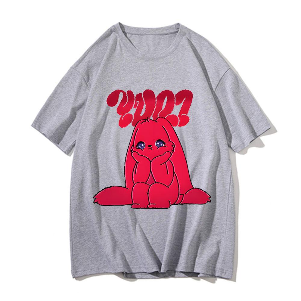 Yuqi 1-й мини-альбом YUQ1 футболка с принтом «Тот же кролик» Kawaii мода с круглым вырезом хлопковые топы футболка одежда для пар