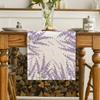 Lavender Flowers Linen Table Runner Flag Kitchen Tablecloth Party Decor